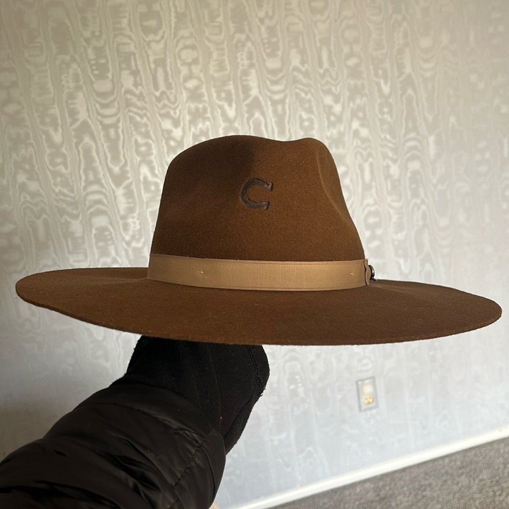 Charlie 1 Horse hat, specifically the “Highway” model. Size: L. Color “Acorn.”